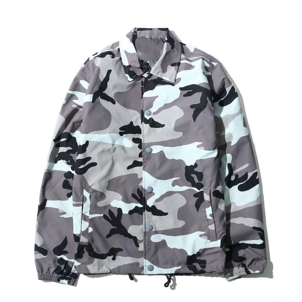 Custom Made Mens Street Camo /black Nylon Coaches Jacket Wholesale With