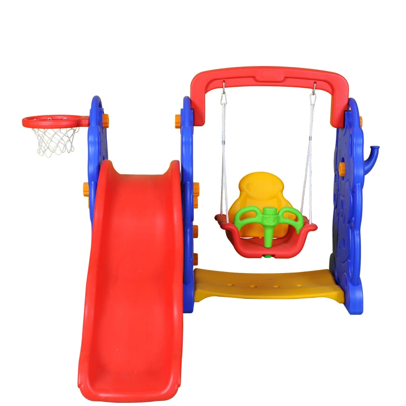 Cheap kids baby plastic elephant swing and slide set