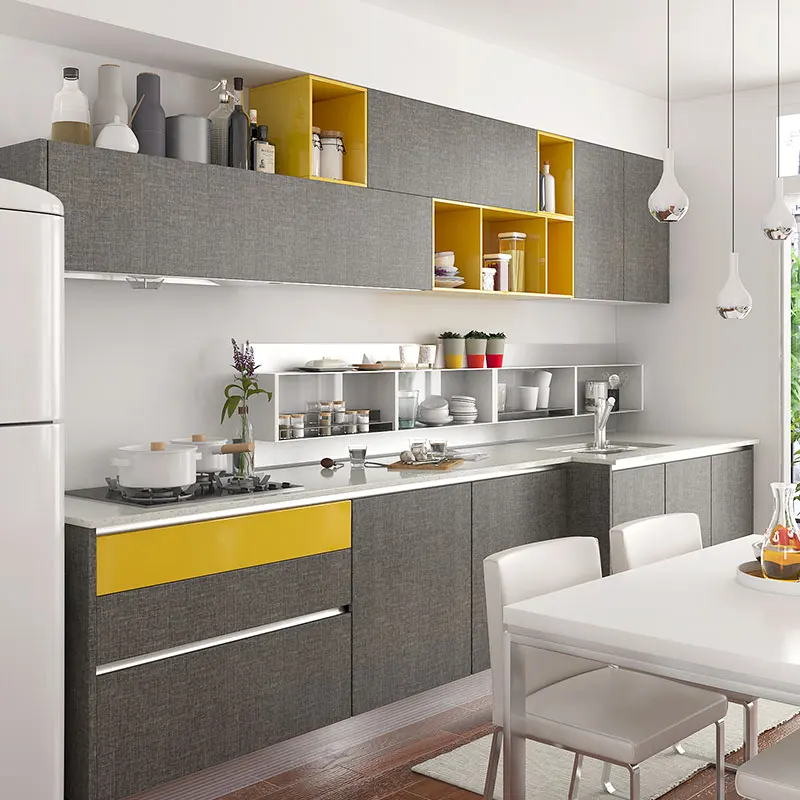 Linear Modern Style Wall Kitchen Cabinet Design For Small