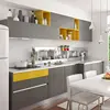 Linear Modern Style Wall Kitchen Cabinet Design for Small Apartment Home Hotel