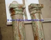 NATURAL STONE MULTI GREEN ONYX COLUMNS PILLARS CARVED TOP