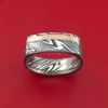 CUSTOM HAND MADE DAMASCUS STEEL GORGEOUS COPPER INLAY RINGS