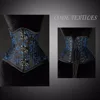 New Purple Steampunk Corset Silver Buckles Over Front Busk underbust brocade corsets
