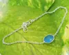 Good looking aqua chalcedony gemstone 925 sterling silver necklace wholesale fashion gemstone necklace