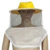 Yellow color ventilated mesh round bee keeping veil