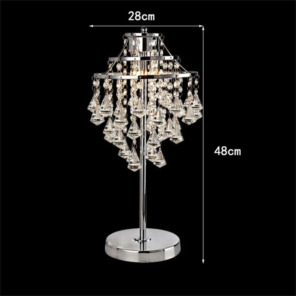 WENBO HOME- Simple Crystal Table Lamp Decorative Bedside Lamp Warm Bedroom Wedding Living Room Creative Lamp -Desktop lamp ( Color : Large )