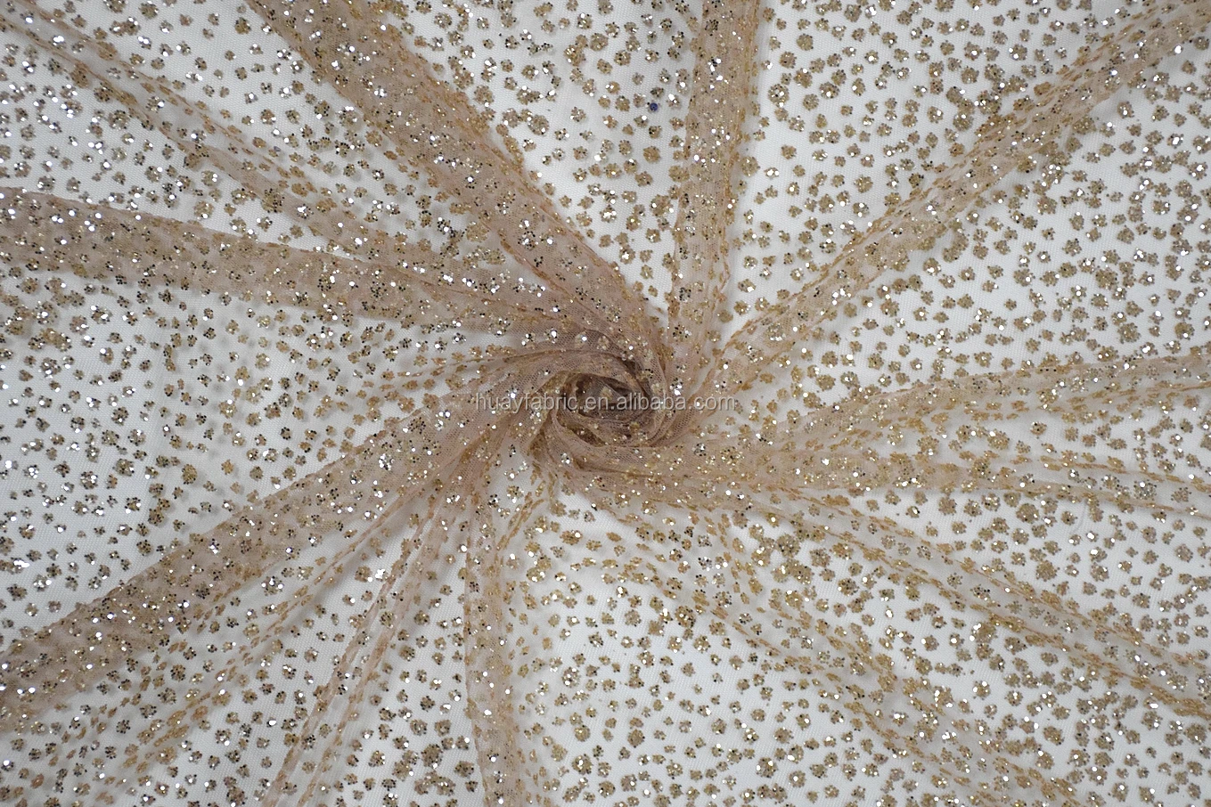 Korea Lace Fabric With Full Glitter Shiny Nigerian Wedding Lace Glitter