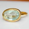 Sterling Silver Aquamarine Rose cut ring - Micron Plating over silver ring