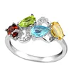 Impassive design 925 sterling handmade silver jewelry natural multi gemstone prong setting ring wholesaler