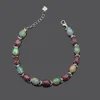 Splendid design 925 sterling silver gemstone bracelet natural opal ruby jewelry wholesaler