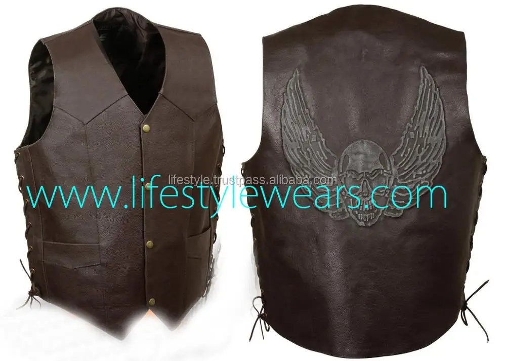 Vest Pattern Costume Leather Vest Patchwork Leather Vest Men Leather