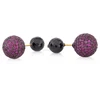 Black Onyx Indian Ruby Ball Tunnel Women Earring Diamond Gold Anniversary Jewelry Silver 925
