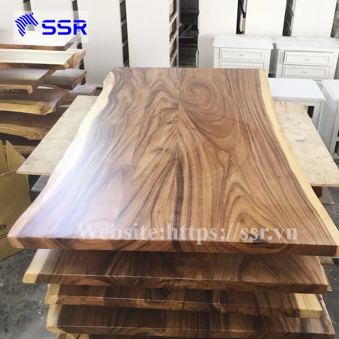 Black Walnut Acacia Raintree Wood Table Top Wood Slab With Live