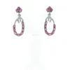 Wholesale Pave Diamond Ruby Gemstone Dangle Earrings 925 Silver 14K Gold Vintage Style Jewelry