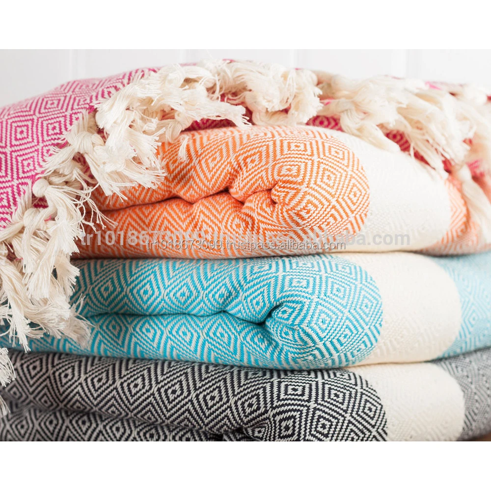 100 Cotton Throw Blanket Sofa Cover Decorative Use Heavy Fouta Towel Turkish Bath Throws Product On