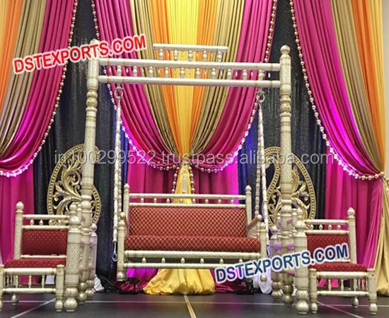 White Metal Carved Wedding Swing,Stylish Silver Jhoola,Wedding Mehndi Decoration , Buy Wedding Swings Manufcaturer,Wedding Metal Swings,Wooden Carved