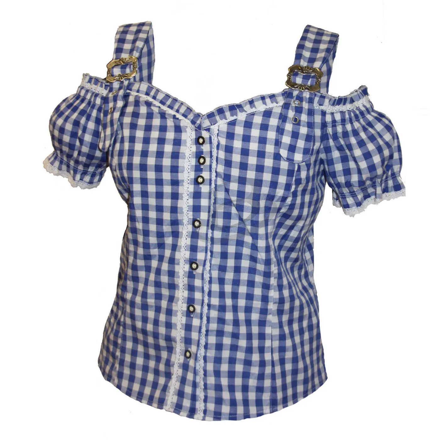 Ladies Bavarian Blue Blouse Costume Oktoberfest German Swiss Fancy ...