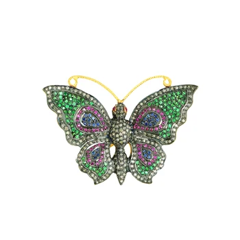 Ruby Dan Safir Liontin Kupu-kupu Emas 14 K Berlian Hewan Perhiasan - Buy Ruby Dan Safir Liontin ...