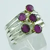 Ruby Agate 925 Sterling Silver Stack Ring, Handmade Silver Ring