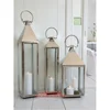 Silver Metal And Glass Oversize Lantern