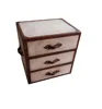 Indian Style Leather 3 Drawer Bedside