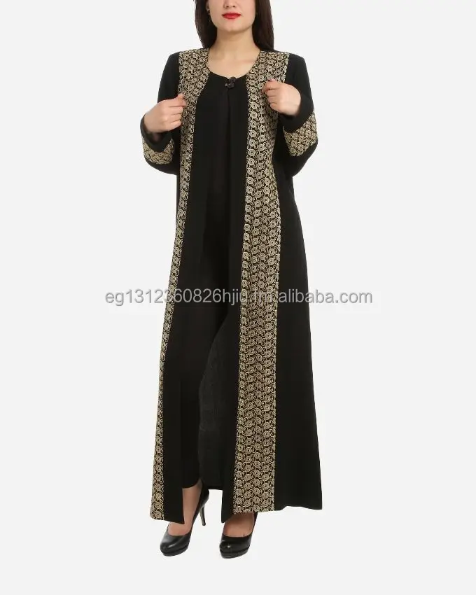 abaya black and gold