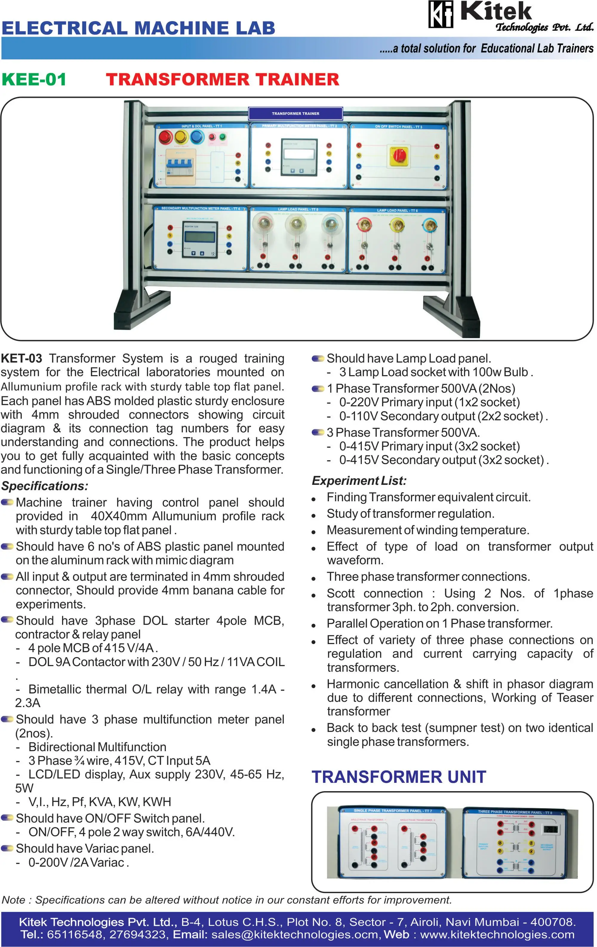 Transmission Line Trainer Educational Equipment Didactic Equipment
