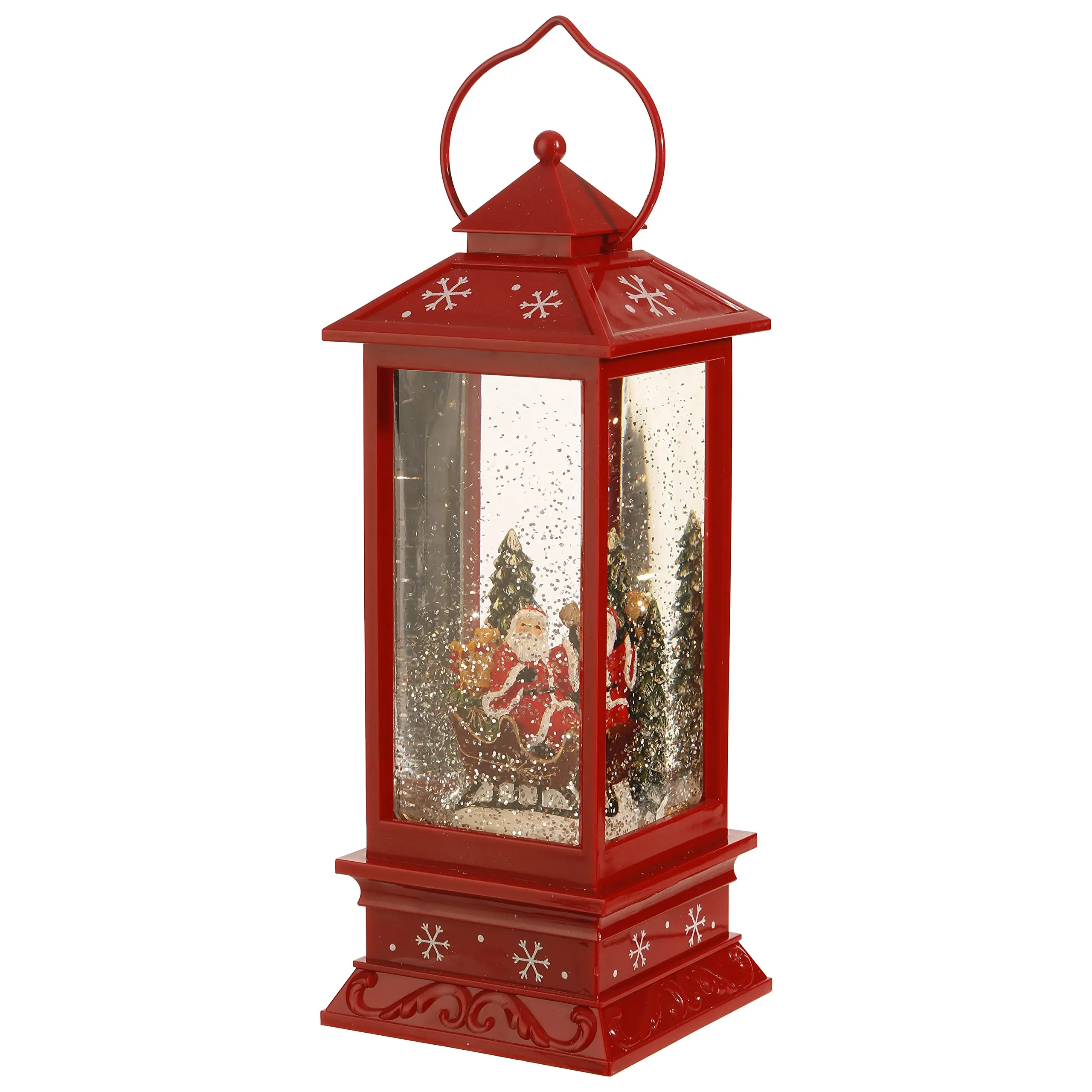 Buy Lighted Snow Globe Lantern: 11 Inch, Red Holiday Water Lantern by