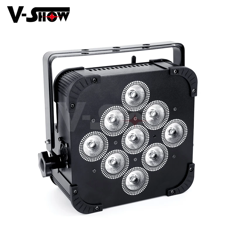 Rechargeable led uplighter 9x18w RGBAW UV battery dj lighting can 6IN1 wireless dmx512 mini lamp battery operated led cannon