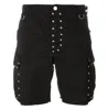 2018 Export Black Cotton Cargo Shorts With Studs Fashion Design For Men / Women