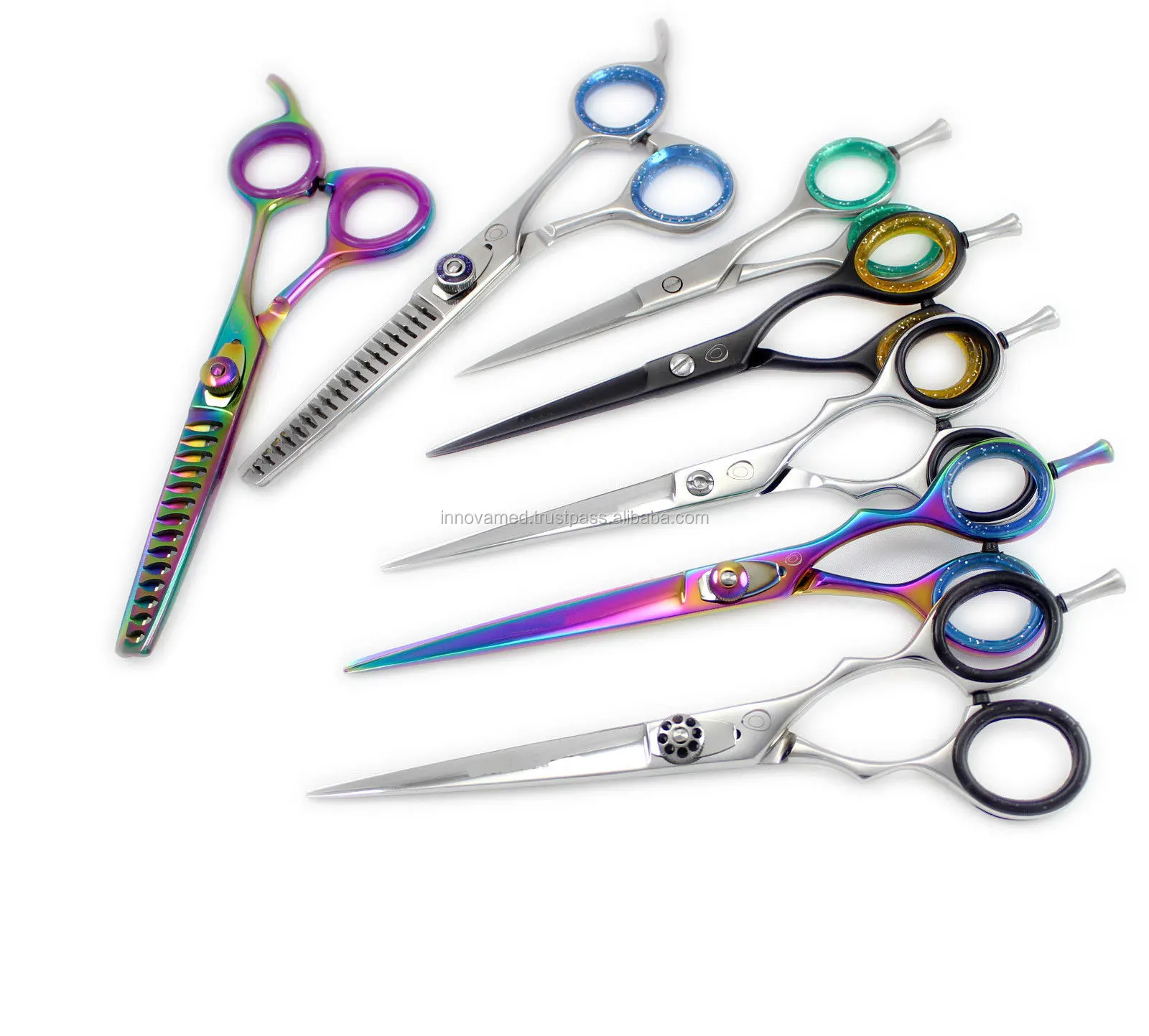 Professional Hairdressing Scissors Barber Thinning Shears Razor Comb ...