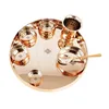 Indian art villa steel copper dinner thali set dinner ware