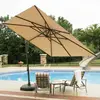 50 % Cotton 50 % Polyester Canvas PU Membrane Fabric for Outdoor Beach Garden Sun Umbrella