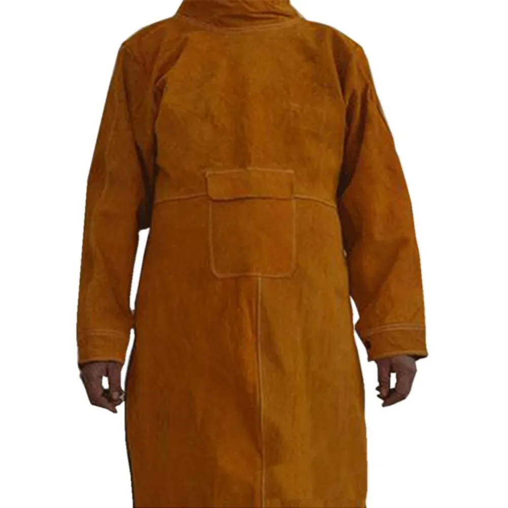 Breathable Heavy Duty Welding Leather Jacket Flame Resistant Jacket Cow