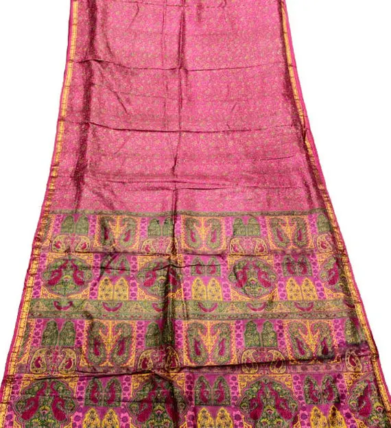 Vintage Sari Blend Silk Purple Sarees Handmade Woven Premium Fabric