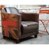 High Quality Screen Print Leather Single Seater Sofa