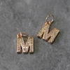 Rose Gold Plated "M" Charm with Jump Ring CZ Pave Setting