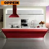 China Wholesale Oppein Red Lacquer Smart Kitchen Cabinets for Export