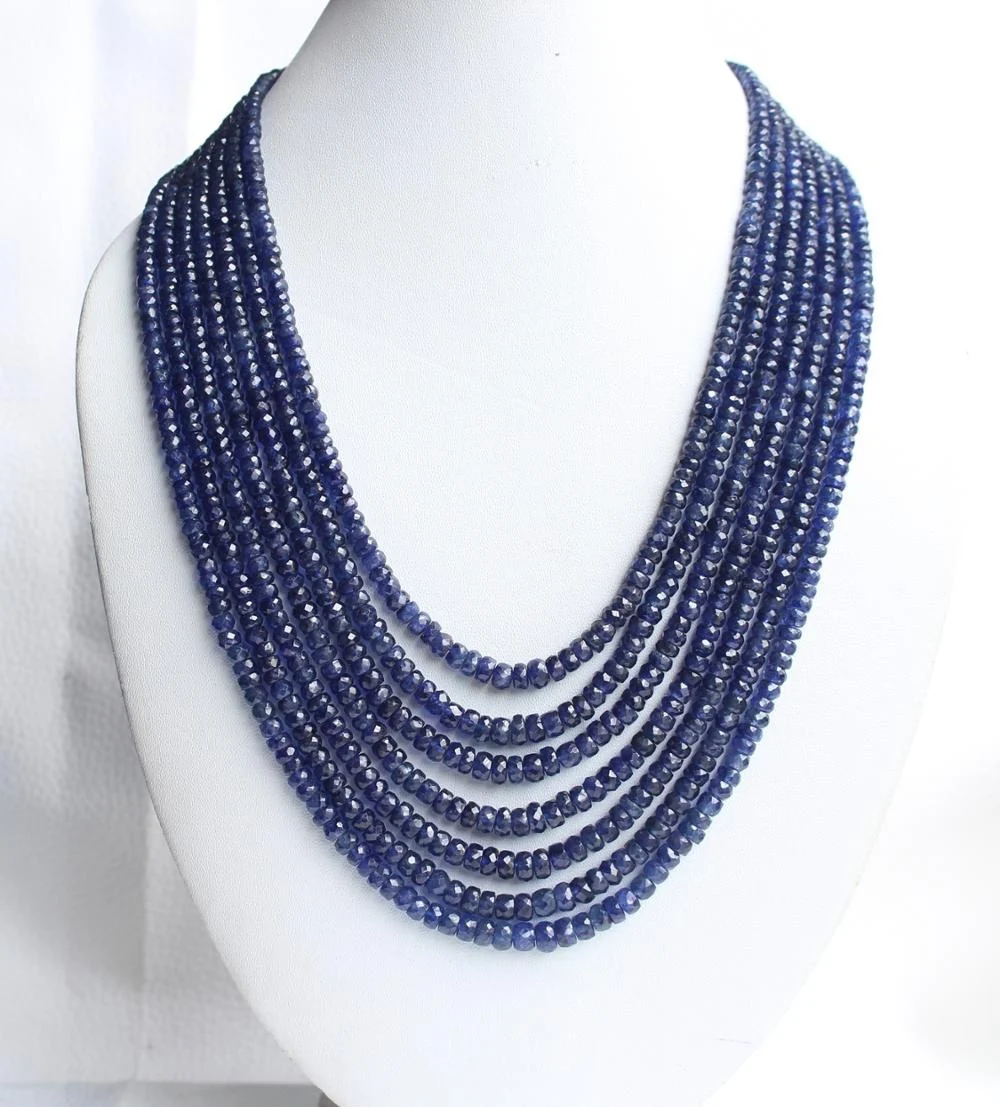 Juliet Glass bead Necklace - Sapphire main image 1