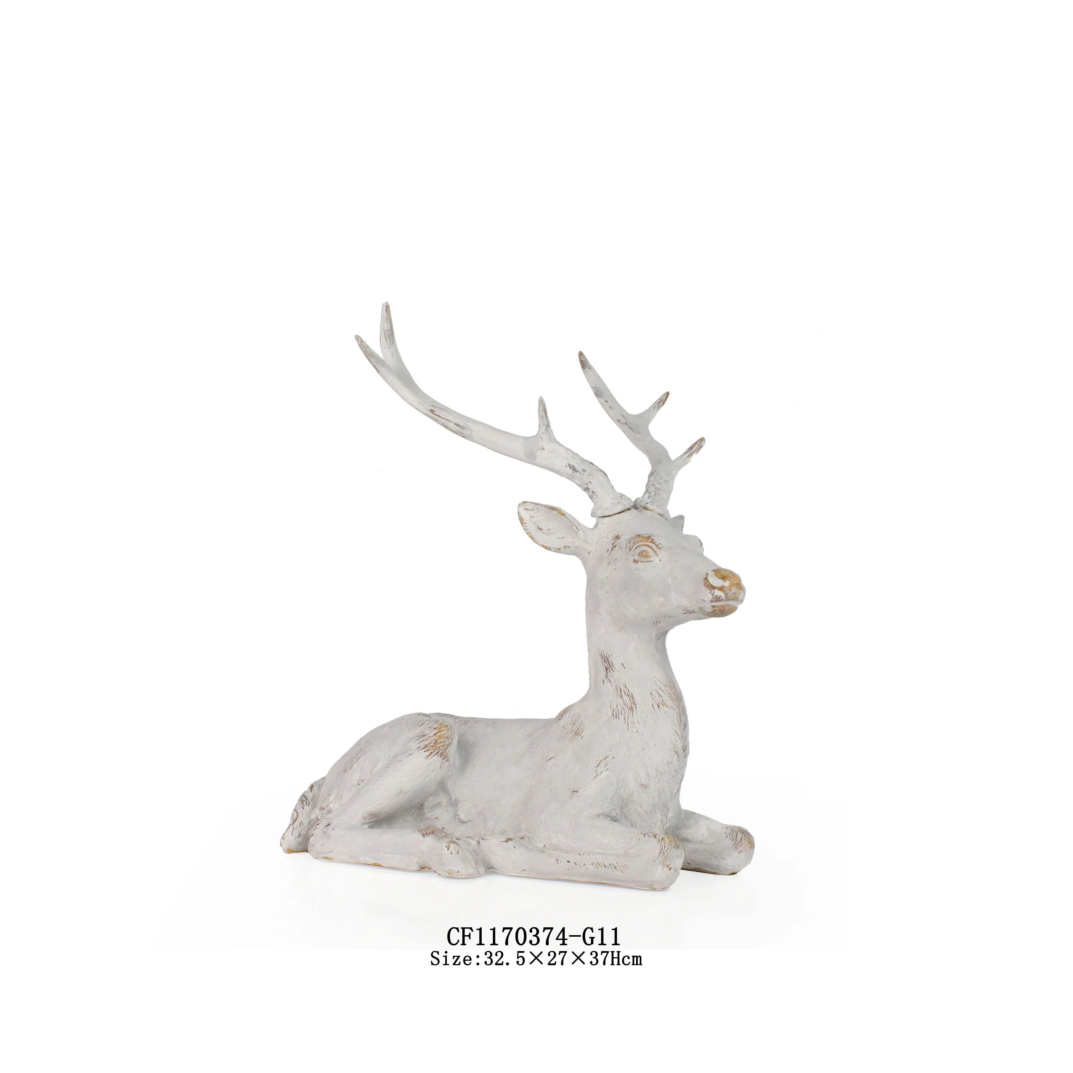 White Deer Statue Home Decor Sculpture Resin Imitation Wood Animal Home Decoration Artificial Europe manufacture