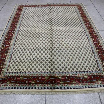 Persian Rug Senneh Carpet White Off Cream And Red Color Persian Rug Senneh Carpet White Off Cream And Red Color Vintage