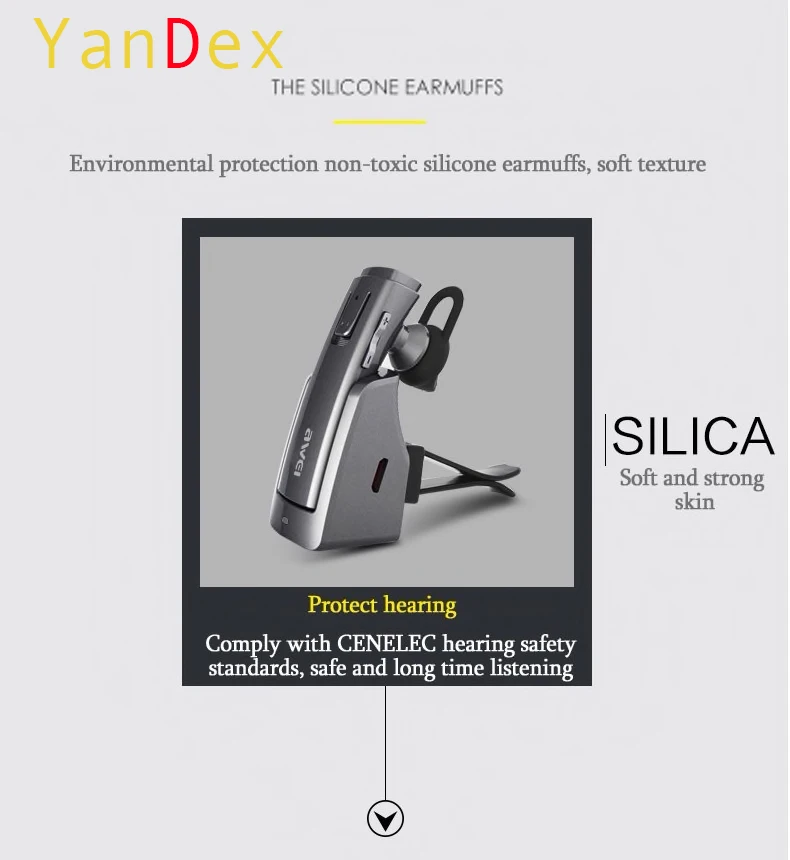 YanDex Awei A833BL Hands Free Car Handsfree BT Earbud Wireless Headphone Auriculares Mini BT Headset Earphone For Phone iPhone