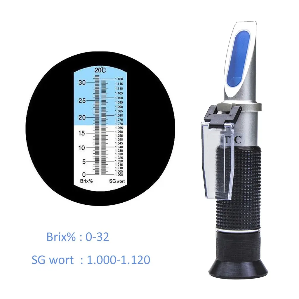 Brix Refractometer Homebunnyy Sugar Refractometer 0-32% Brix Content Tester Brix Meter Measurement with ATC Brix Refractometer Homebunnyy Sugar Refractometer 0-32% Brix Content Tester Brix Meter Measurement with ATC