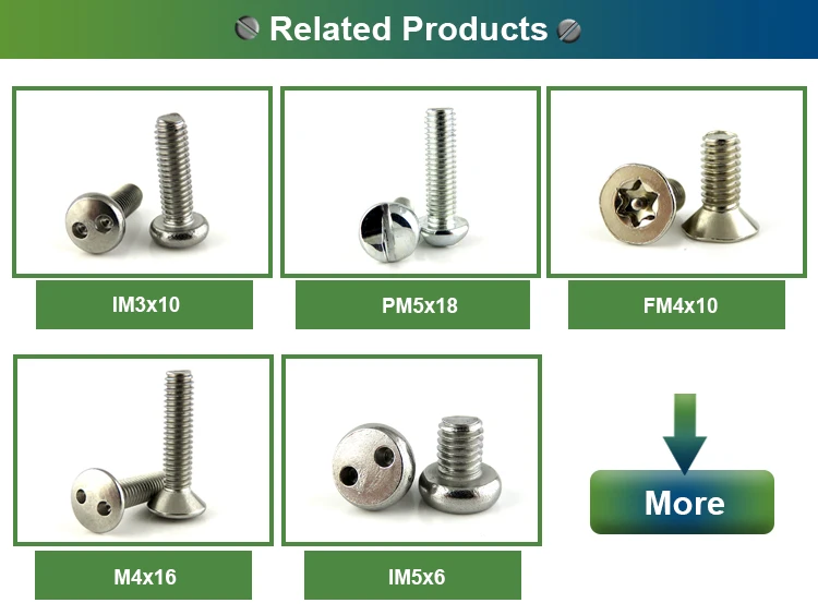 Stainless Steel Snake Eyes Self Tapping Antitheft Security Screws