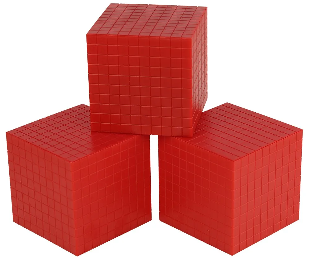Plastic Base Ten Cube - Advanced Mathematics Learning Play Set for Kids