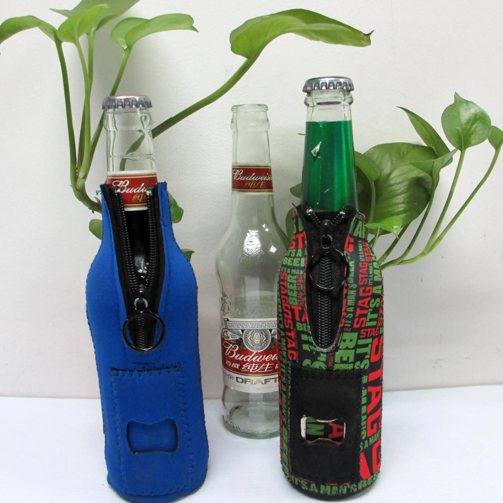 Neoprene Glass Beer Bottle Cover With Opener Buy Beer Bottle Cover