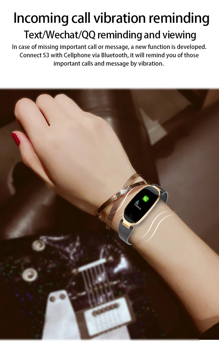 2018 Best New Smart Wristband S3 Smart Bracelet S 3 Smart Band with Fitness Tracker