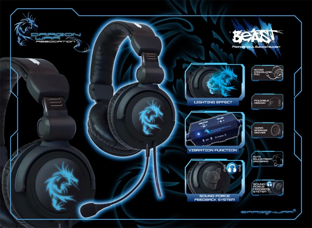 5.1 Ch Sound Force Feedback Led Vibration Gaming Headset Buy Led