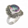 Online supplier 925 sterling silver mystic quartz gemstone ring