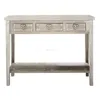 Rustic Vintage Style Living Room Furniture Three Drawers Distressed Wooden Console Table